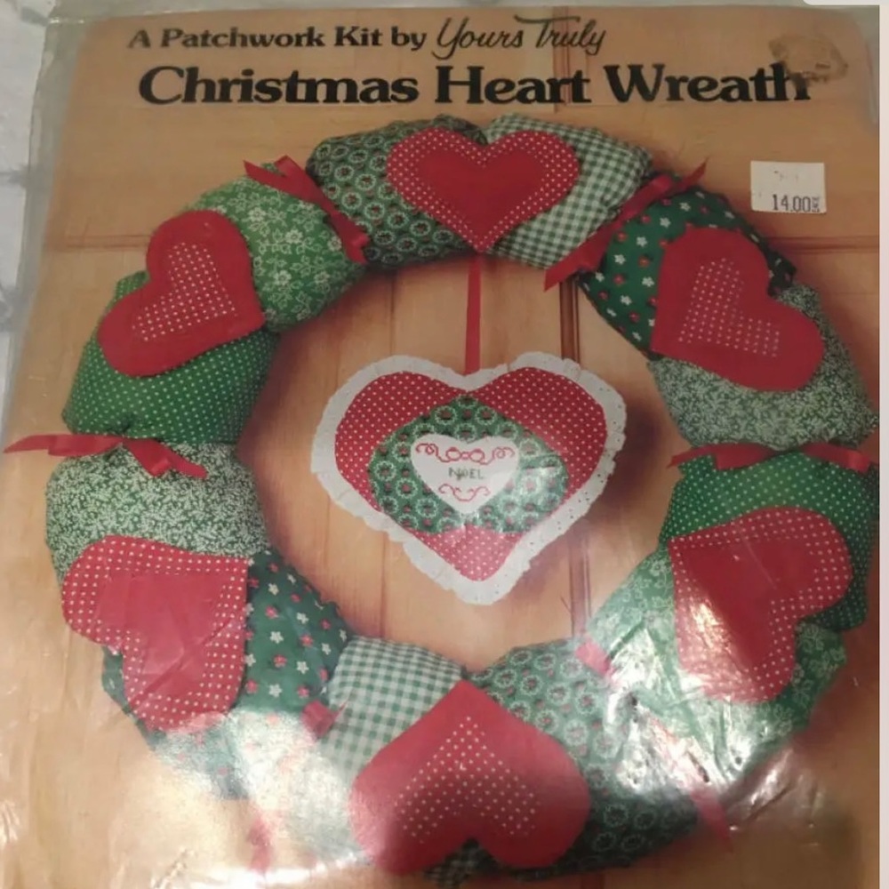 Vintage Yours Truly Christmas Heart Wreath Kit 18" 1982 Mint